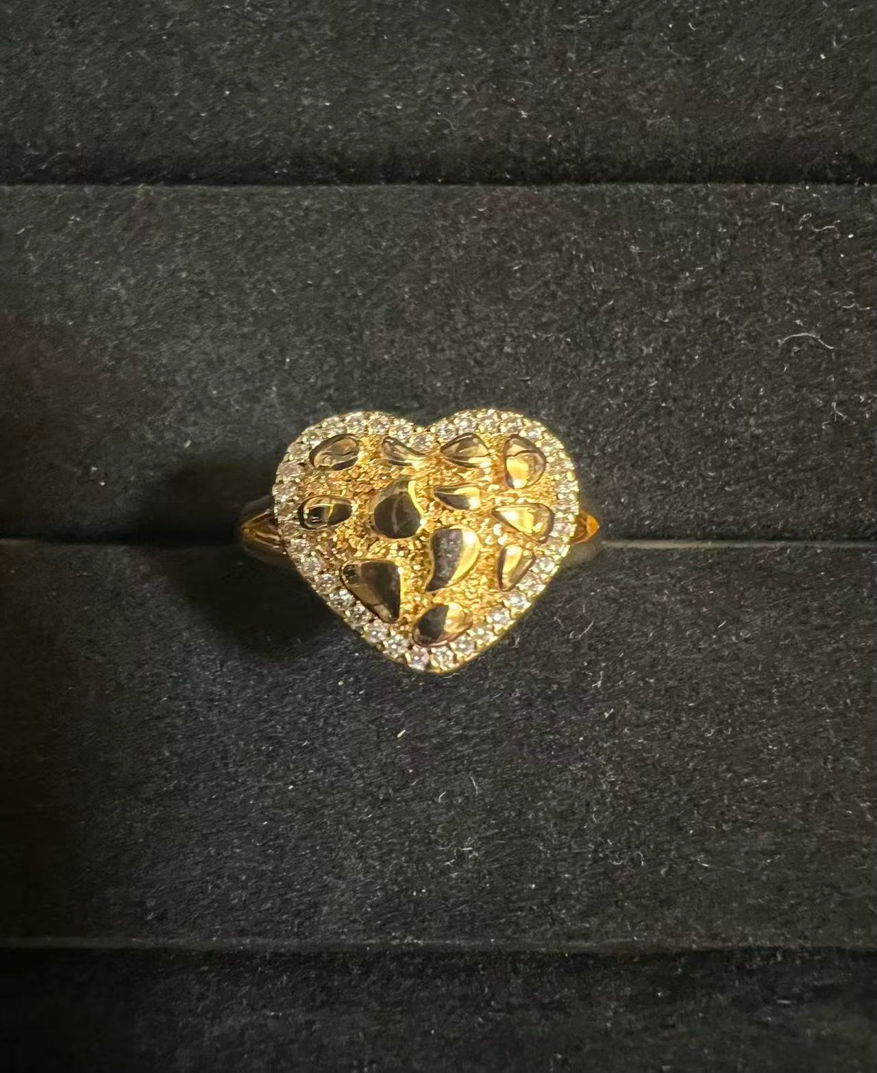Bedazzled heart ring