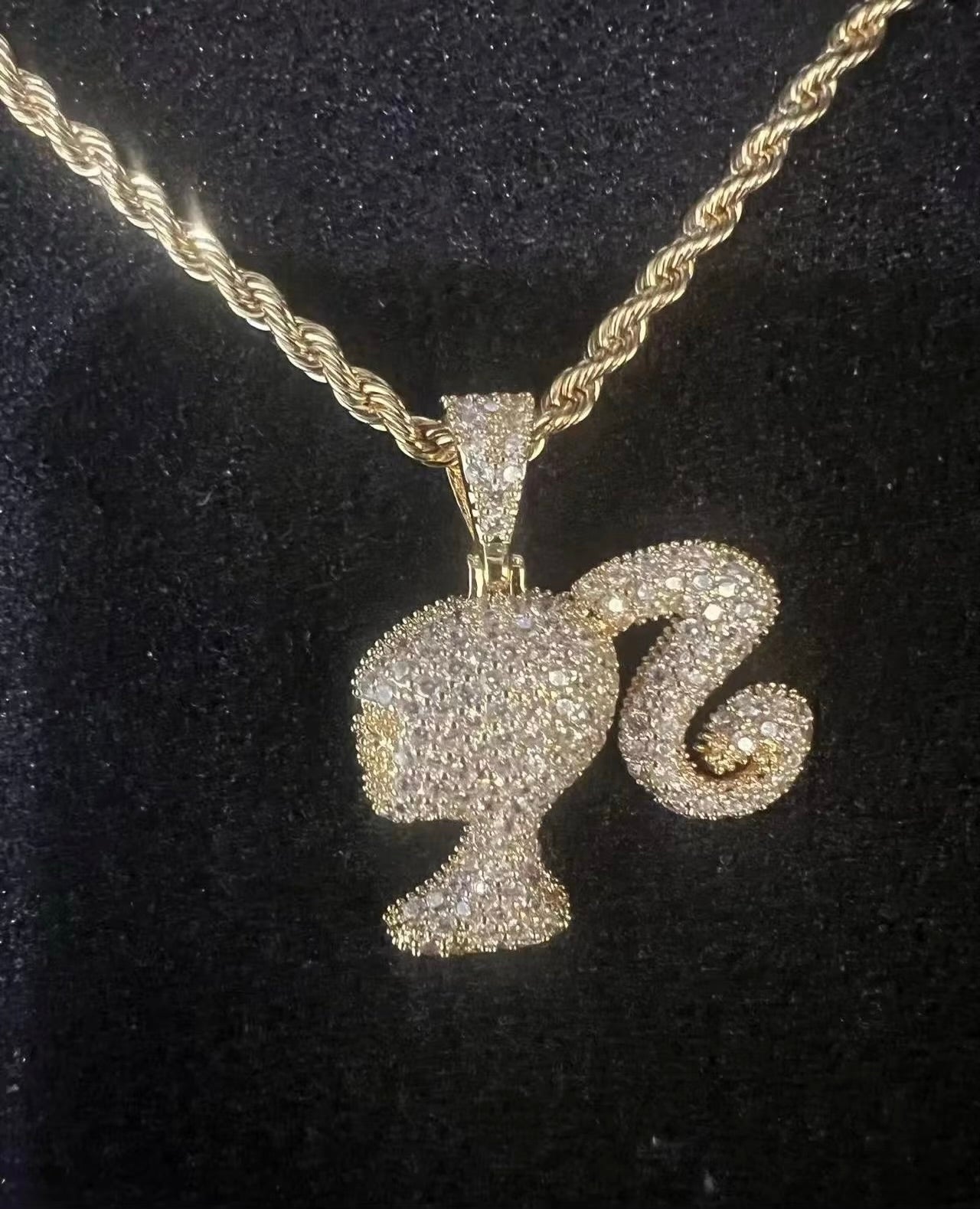 Bedazzled Barbie necklace