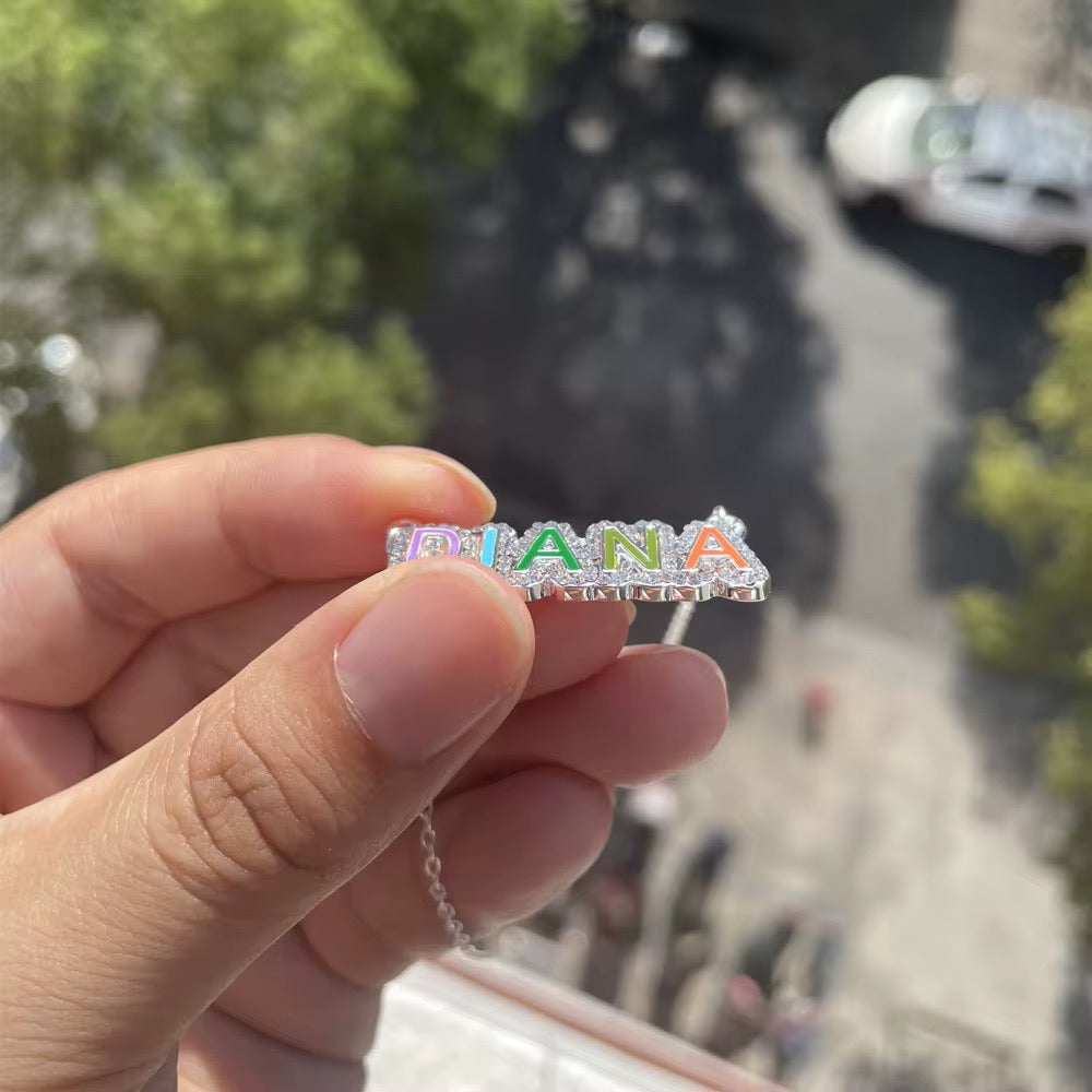 Rainbow Pave Necklace