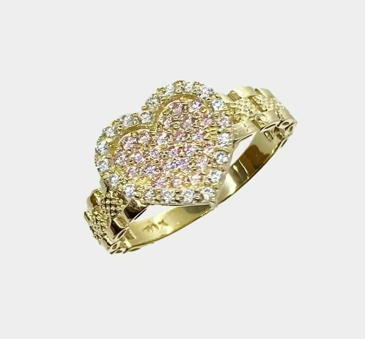 Bedazzled heart ring