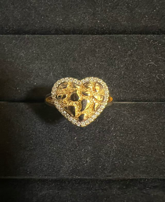 Bedazzled heart ring