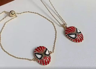 Spider man necklace & Matching bracelet
