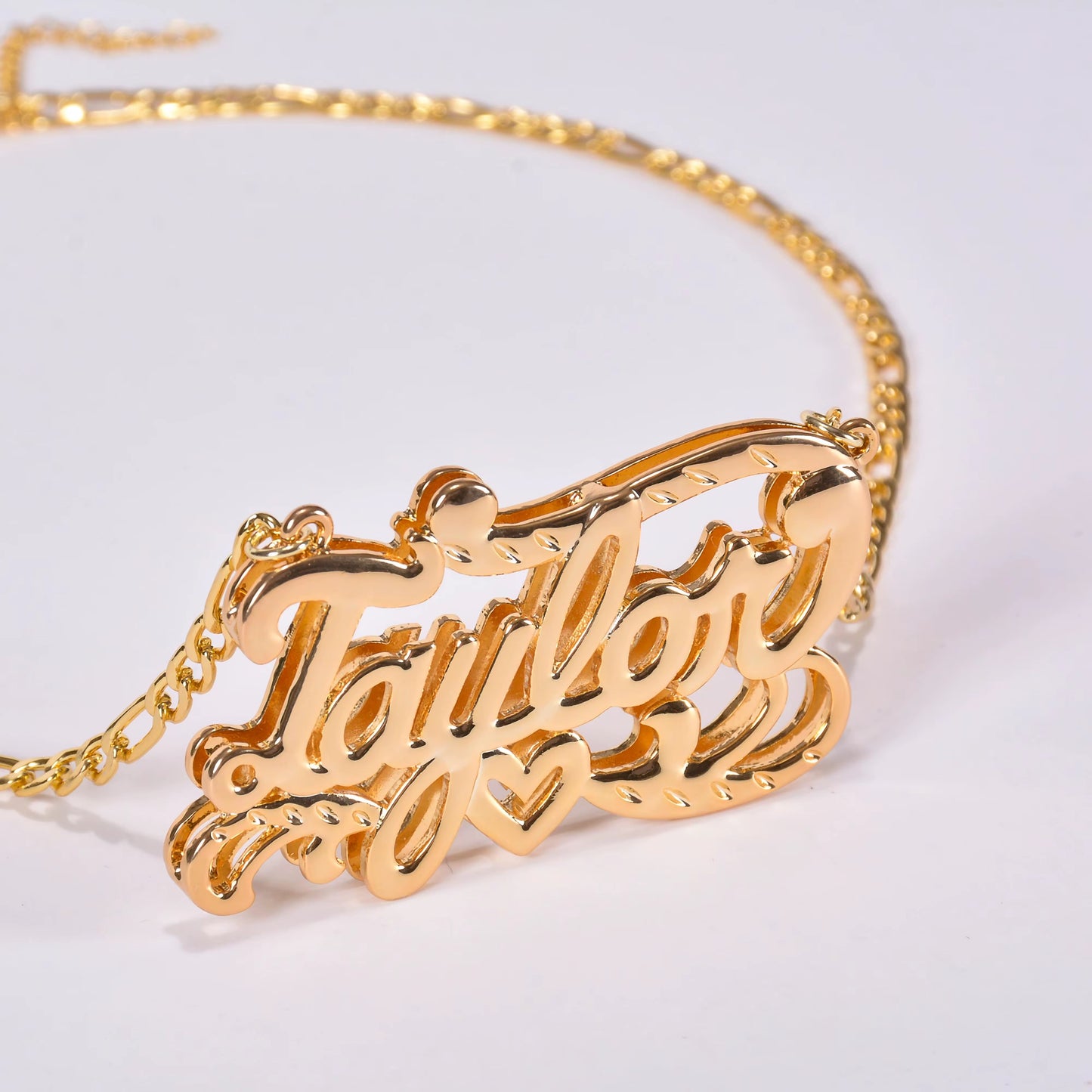 Double plated name necklace