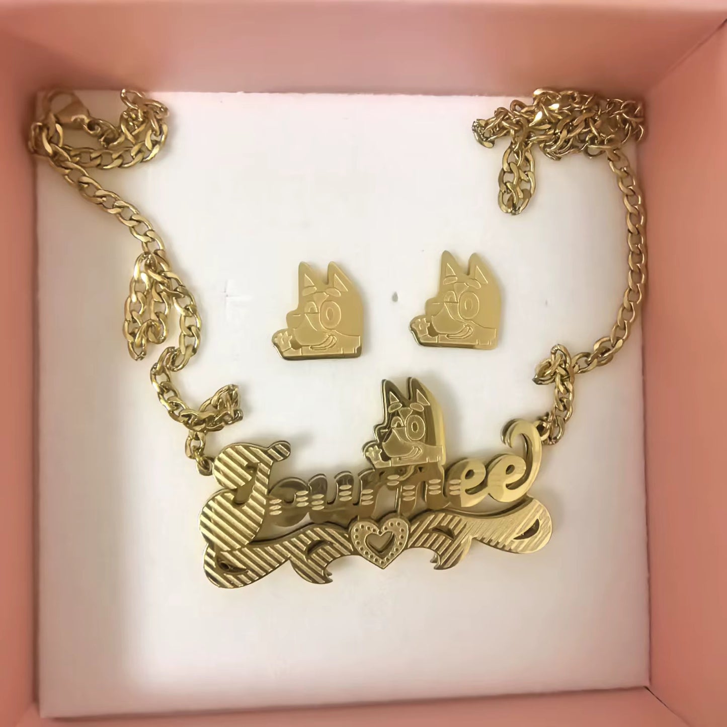 Custom character double plated nameplate