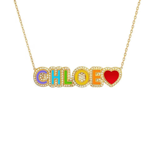 Rainbow Pave Necklace